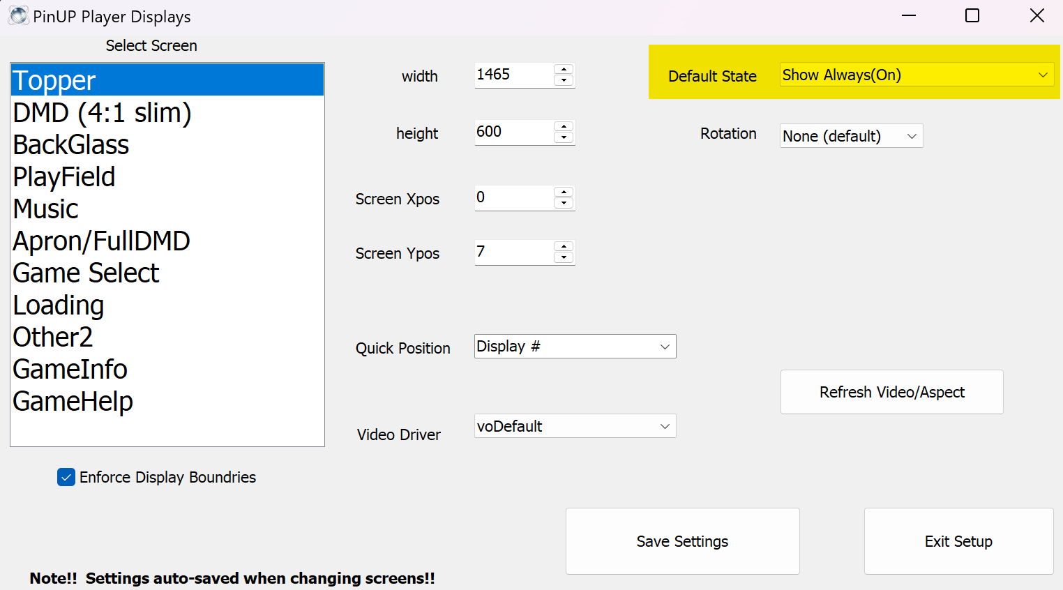 Select and size all screens