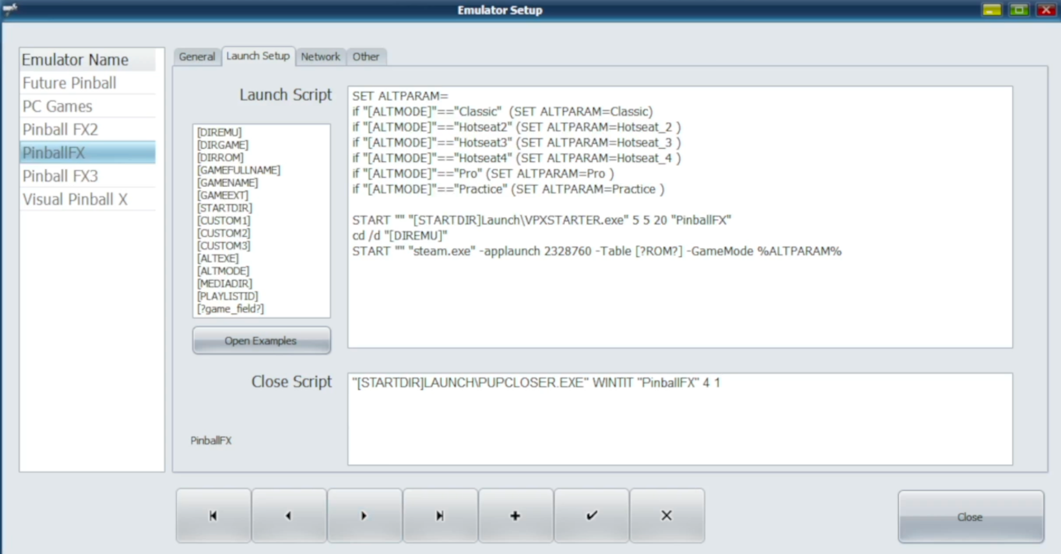 Launch and close scripts for Pinball FX