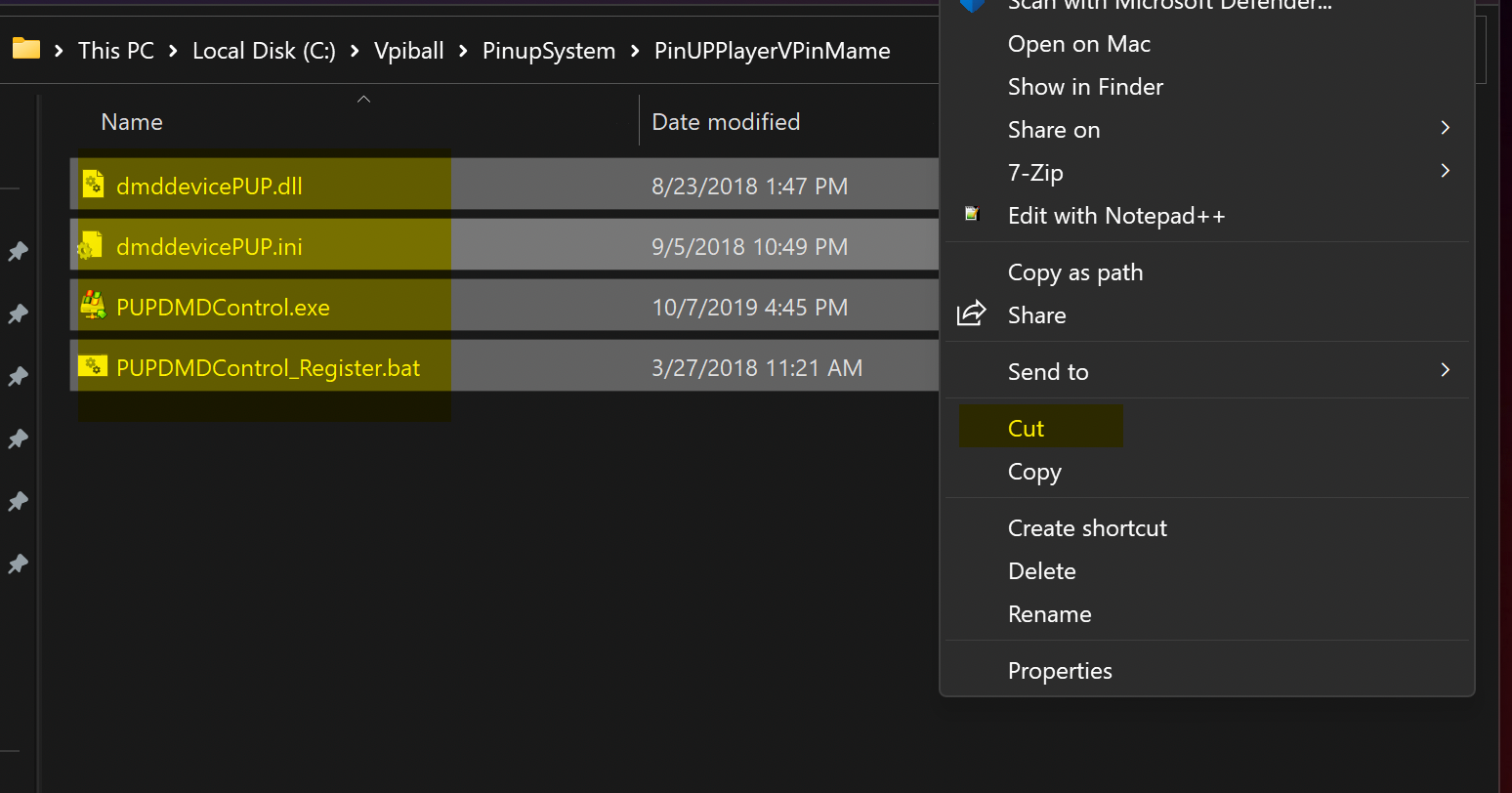 PinUPPlayerVPinMame files