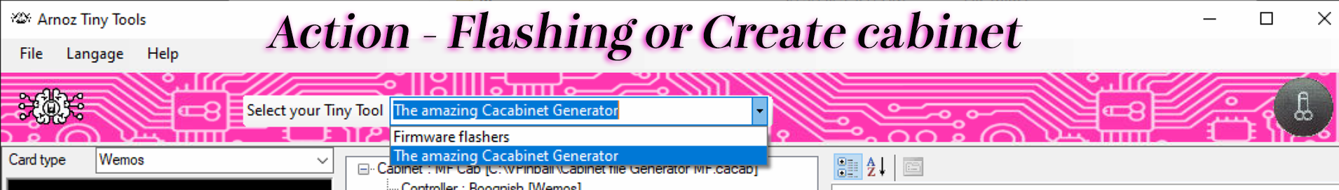 Tiny Tools firmware options
