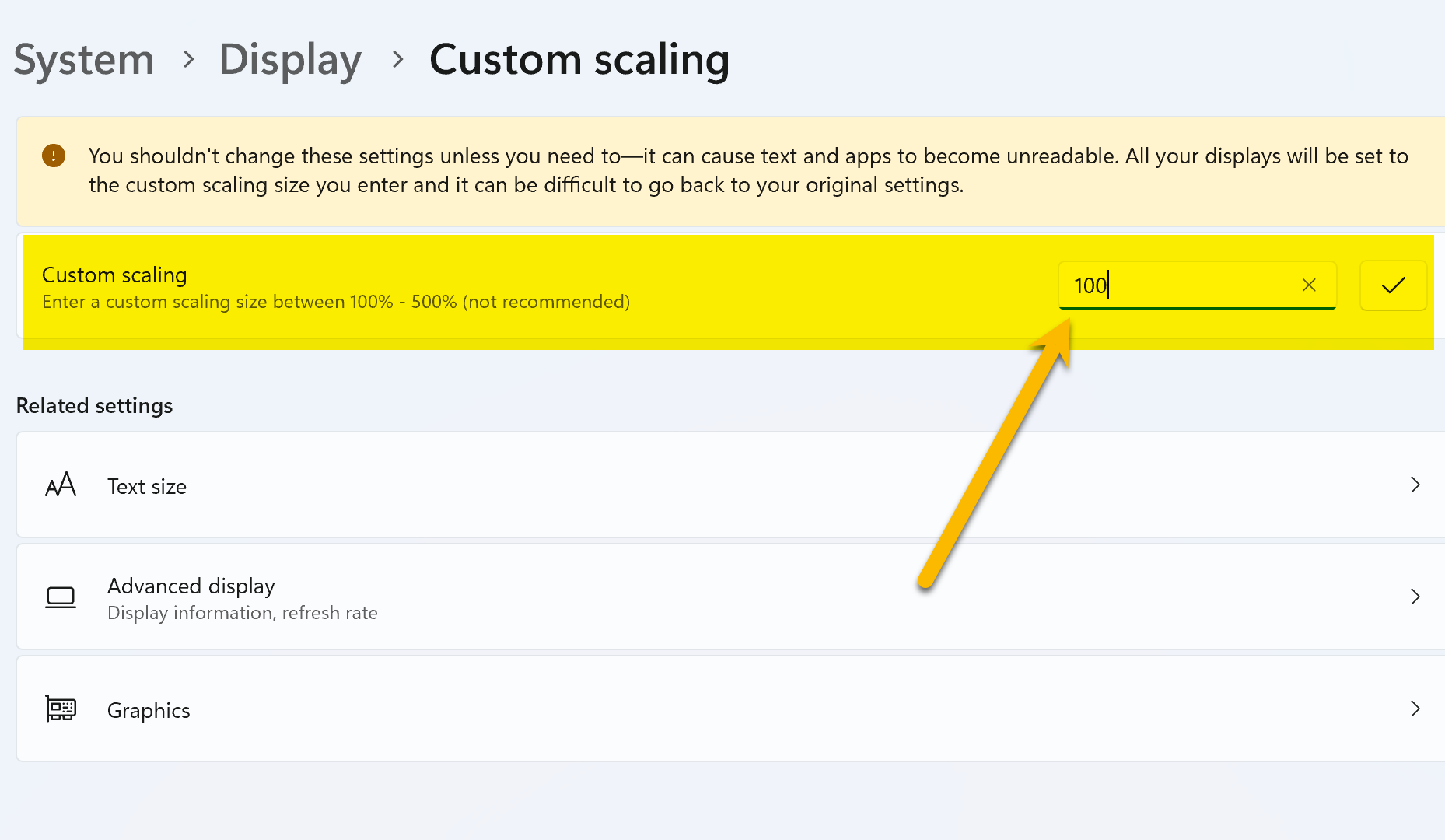 Windows display settings