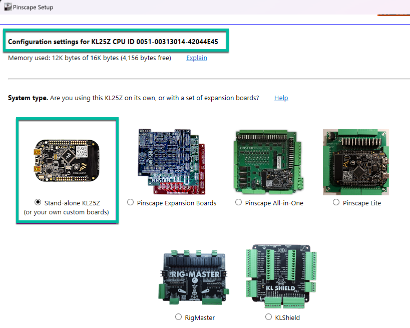 Select standalone KL25Z