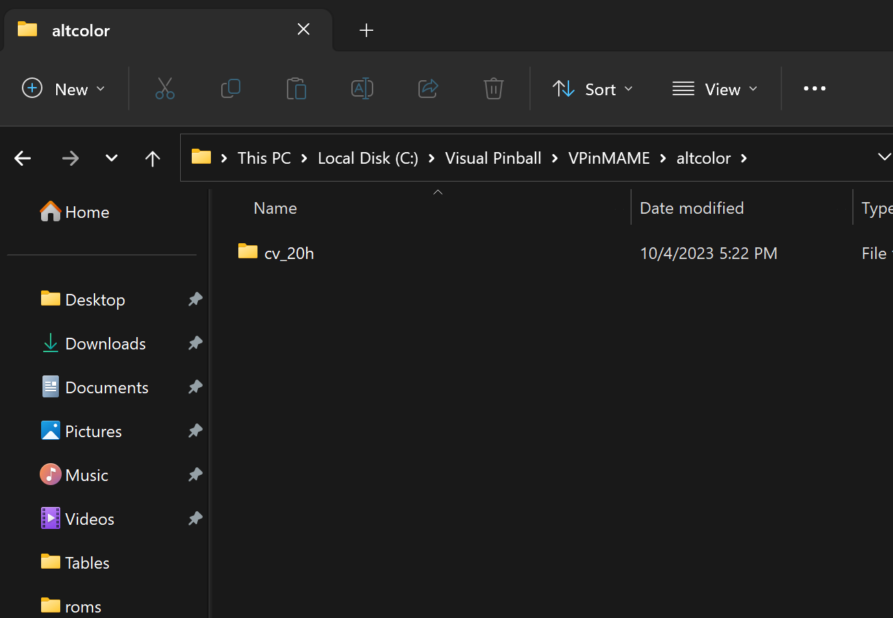 Create folder named after the ROM