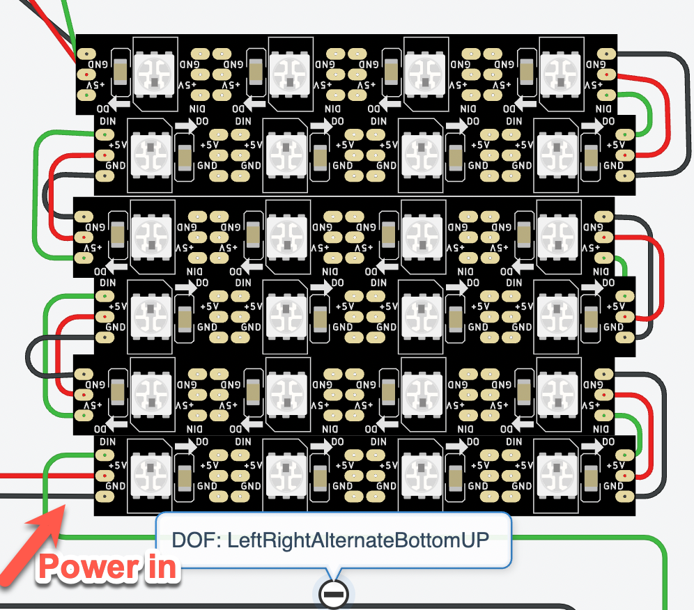 DOT matrix wiring example