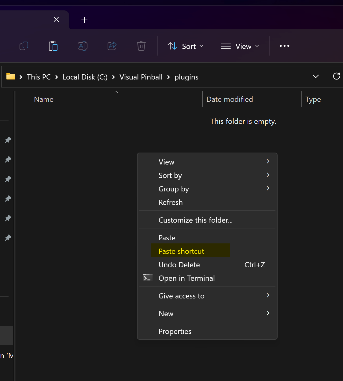Plugins folder contents