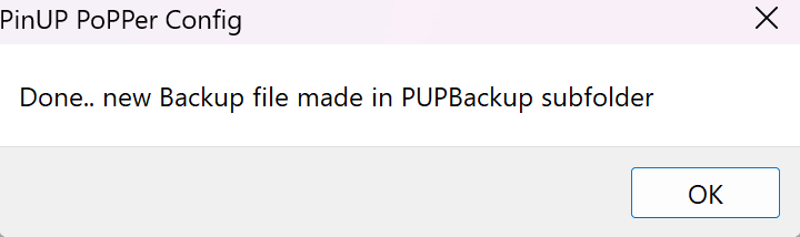 Backup confirmation