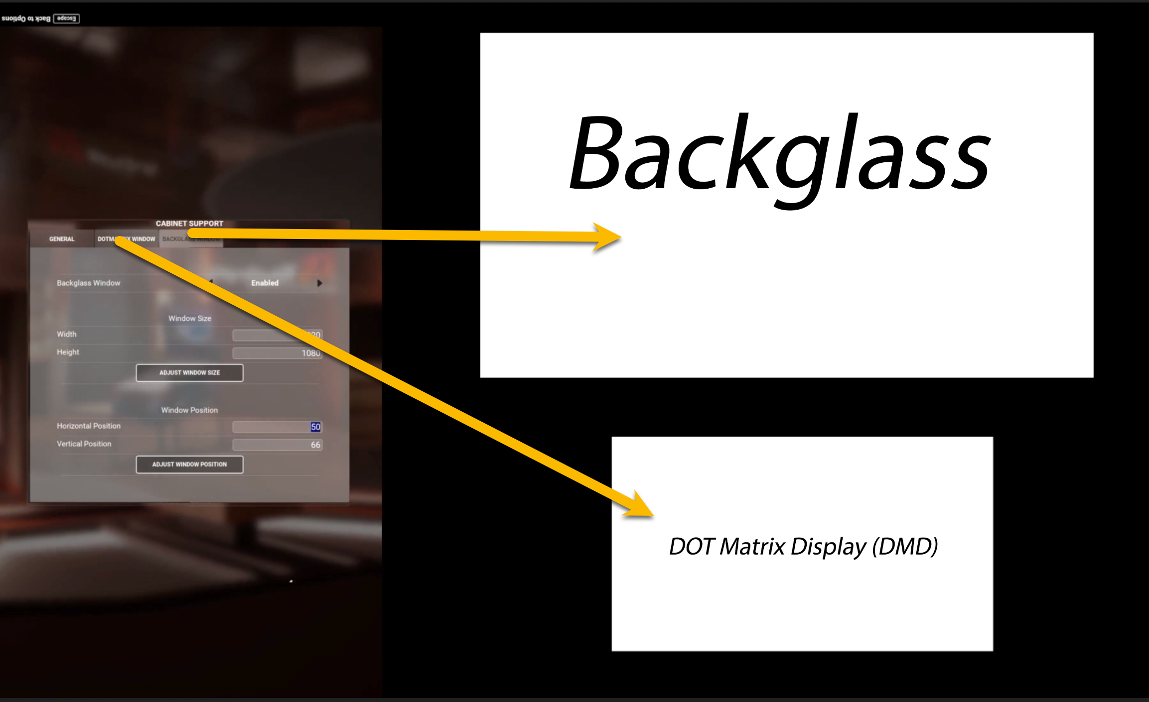 Pinball FX cabinet with backglass installed