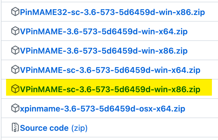 VPinMAME GitHub releases